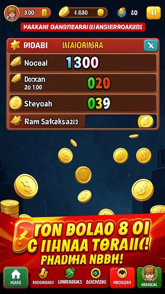 Tampilan utama dengan berbagai pilihan permainan slot.
